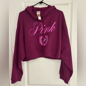 NWT Victoria Secret PINK Crop Hoodie Sweater XL